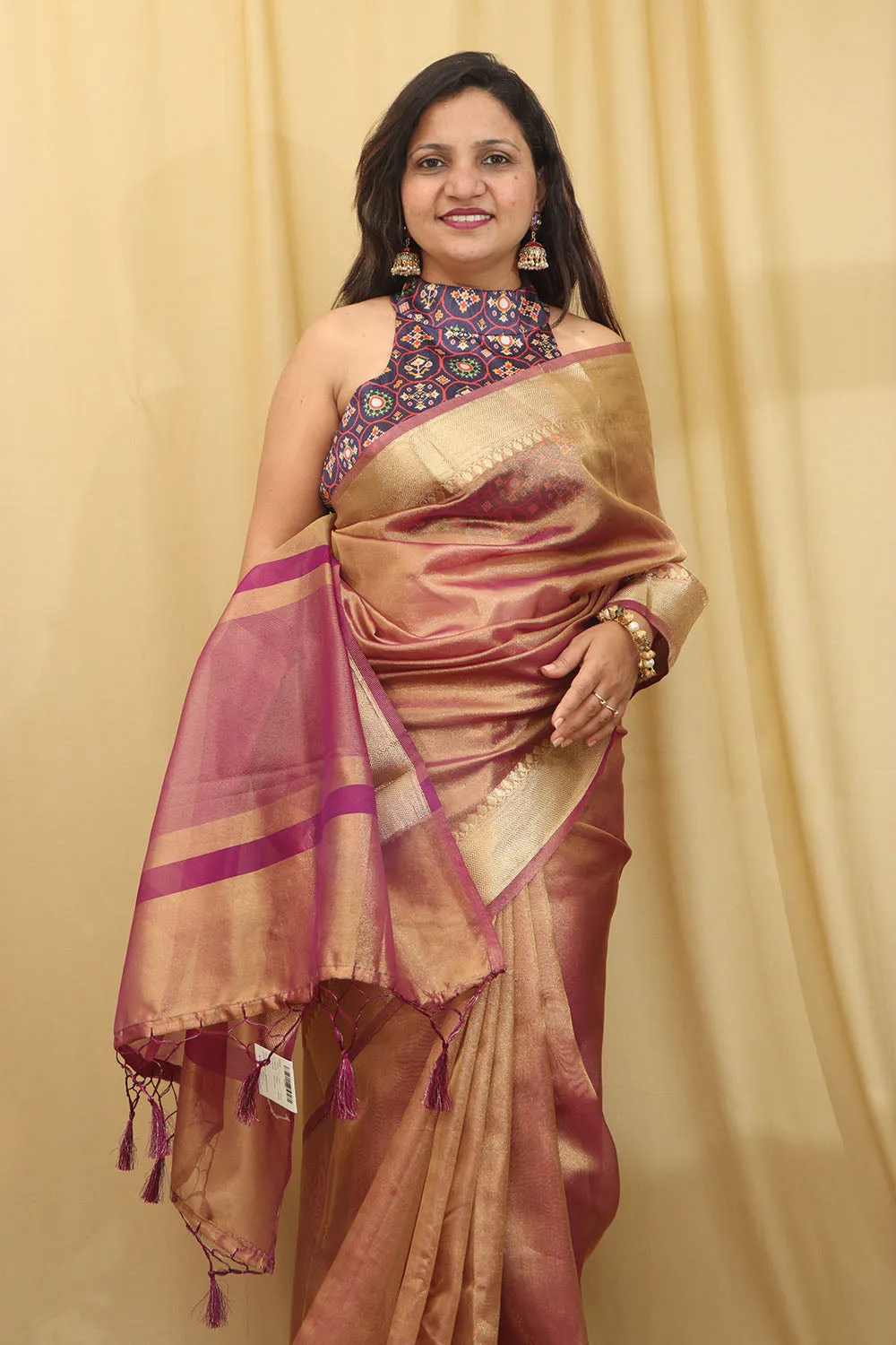 Purple Banarasi Tissue Saree: Elegant & Timeless