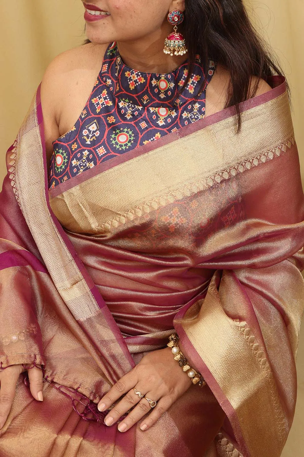 Purple Banarasi Tissue Saree: Elegant & Timeless