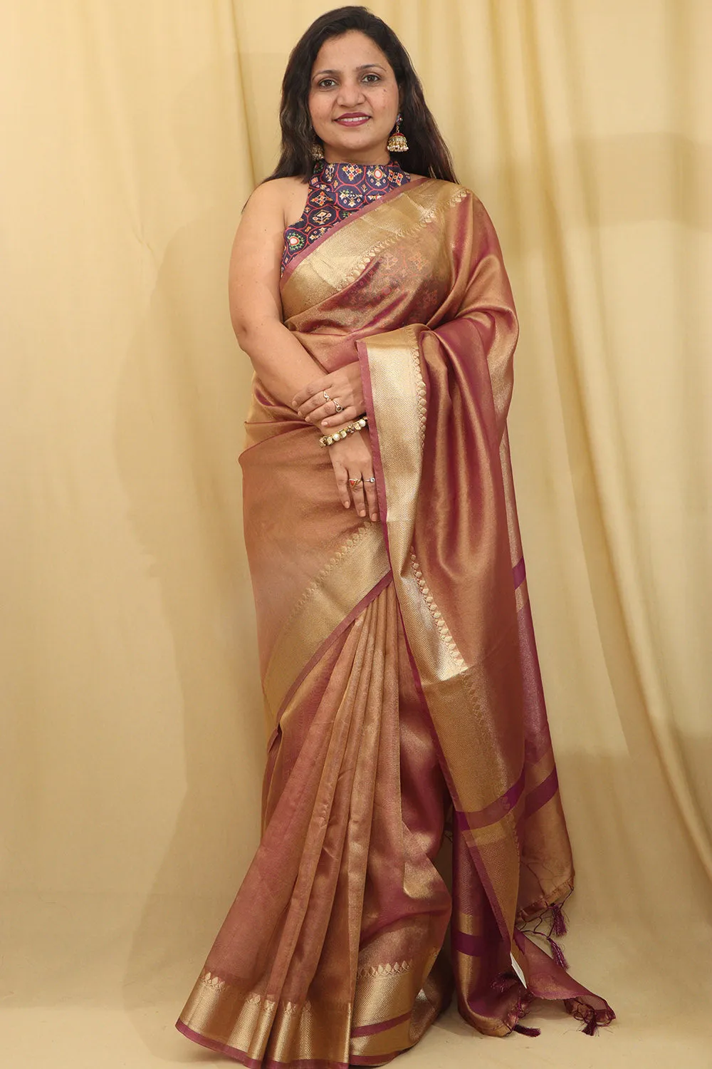 Purple Banarasi Tissue Saree: Elegant & Timeless