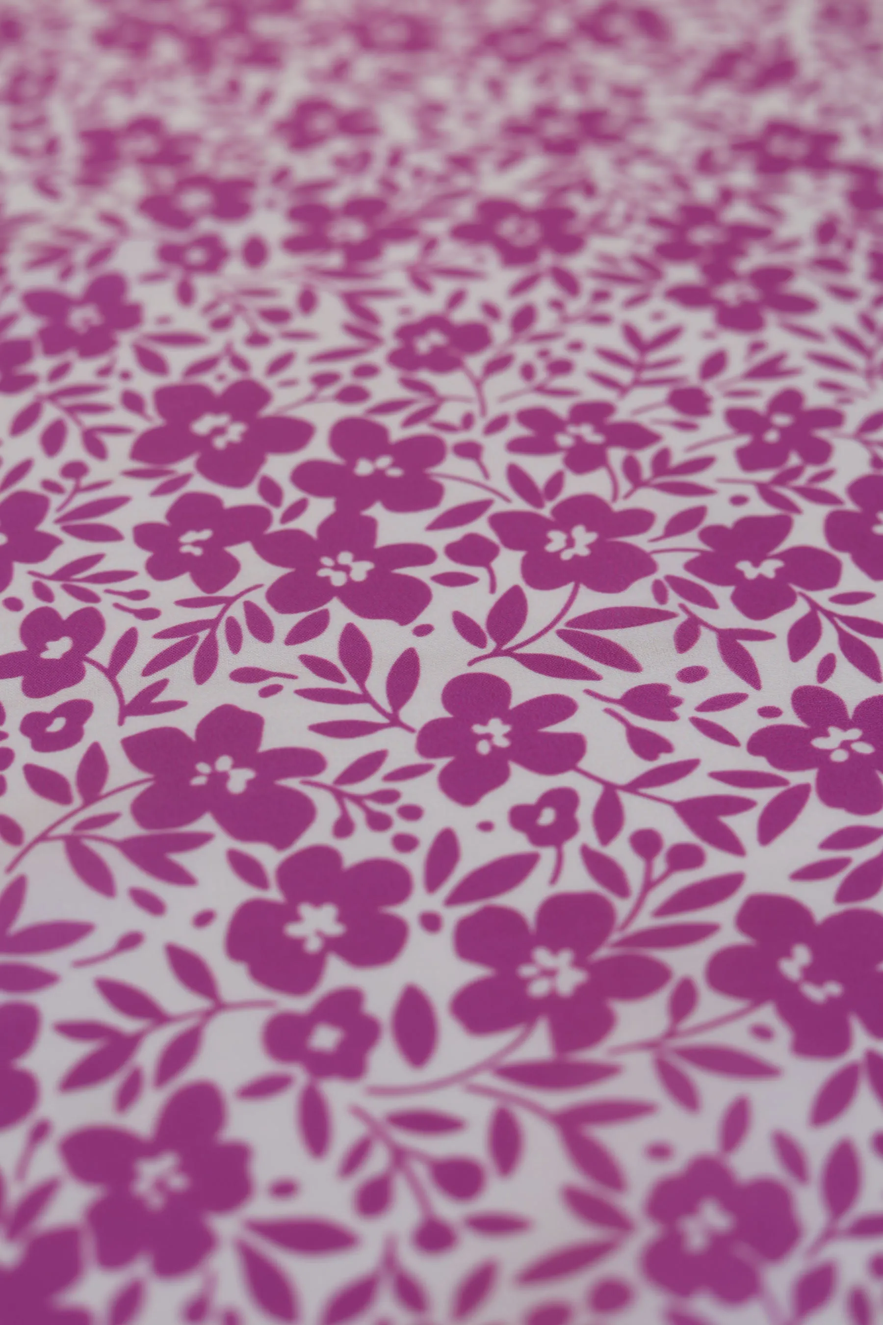 Purple Ditsy Floral Pattern Printed Muslin Fabric