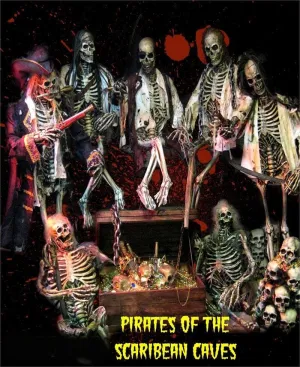 "Pirates of the Scaribean Caves" Skeleton Halloween Props