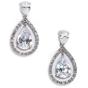 Regan Elegant Pear Shaped Bridal Drop Earring