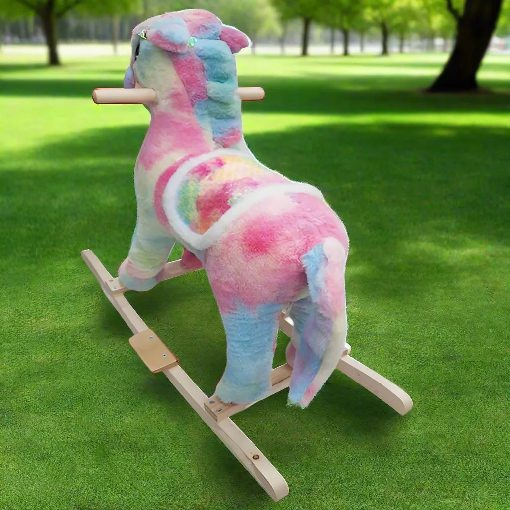 Ride-On Plush Multi-Color Unicorn Rocker