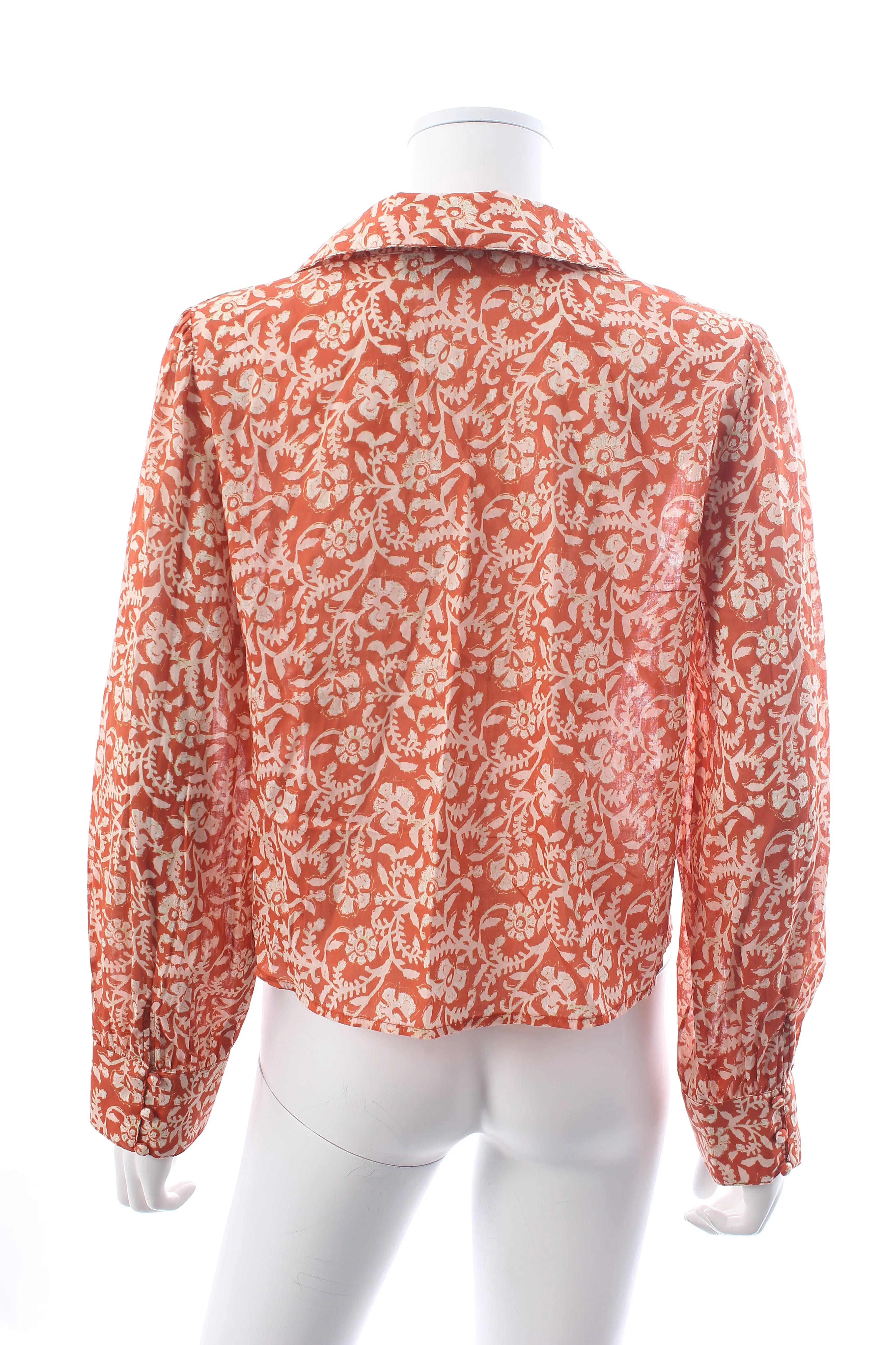 RIXO Nessa Floral Printed Cotton Blouse