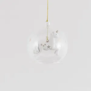 RJB Stone Floating Gold Star Unicorn Bauble