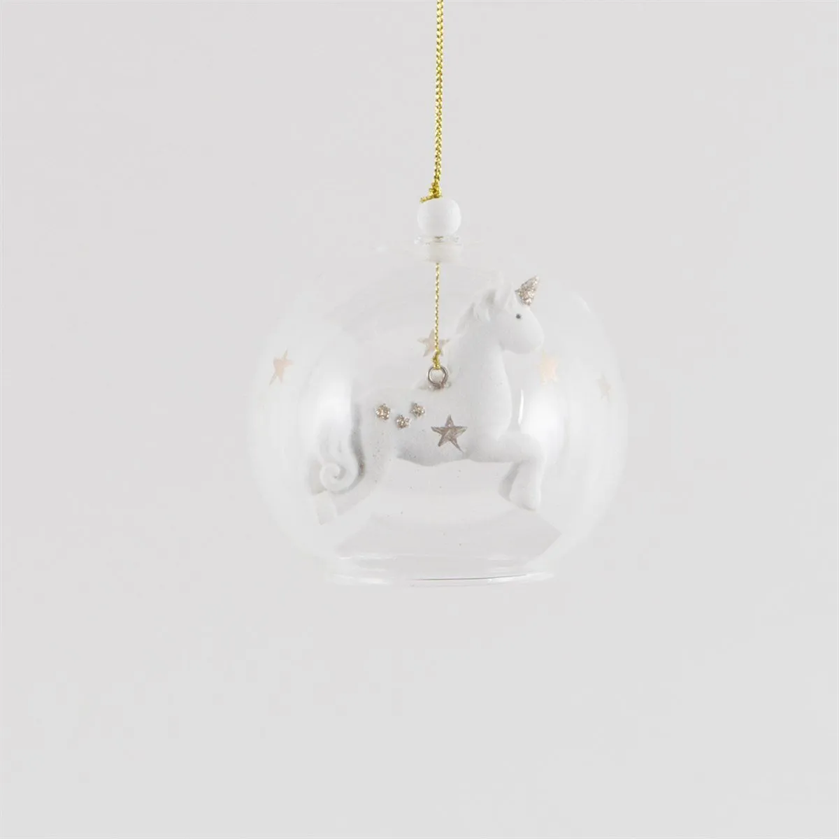 RJB Stone Floating Gold Star Unicorn Bauble