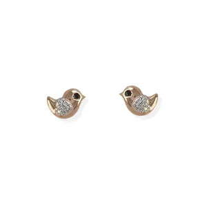 Rose Gold Bird Earrings