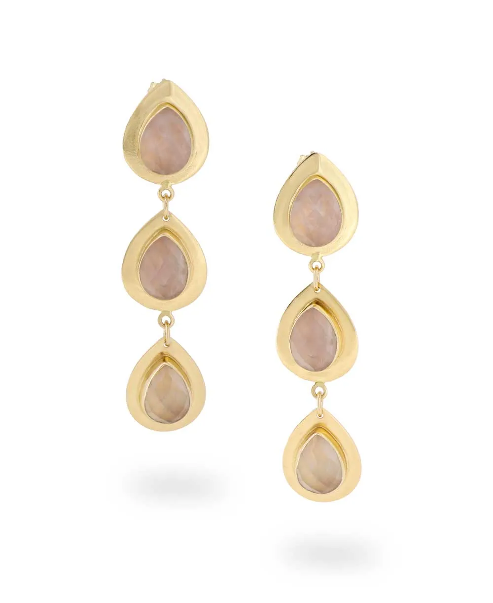 Rose Quartz Teardrop Earrings