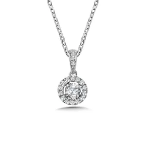 Round Heavenly Halo Diamond Star Pendant (1/10 ctw)