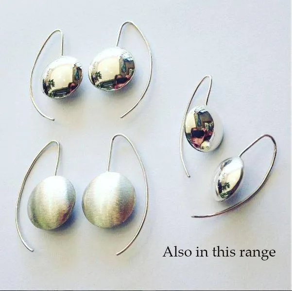 Satin Finish Silver Moons Earrings