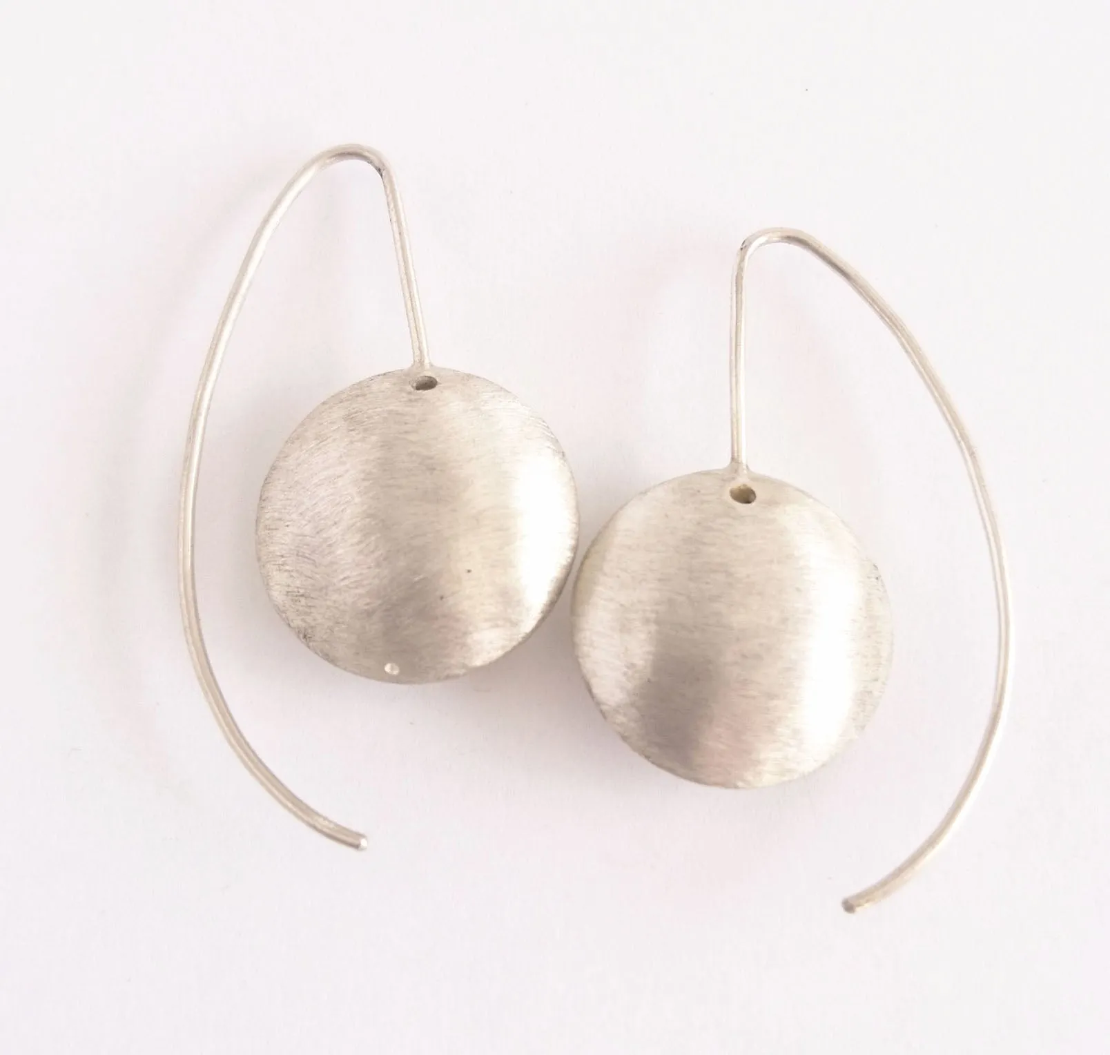 Satin Finish Silver Moons Earrings