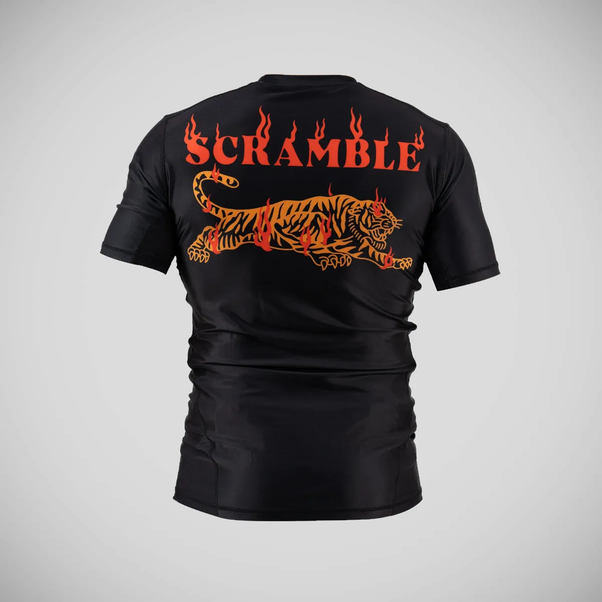 Scramble Burning Tiger Rash Guard Black/Orange