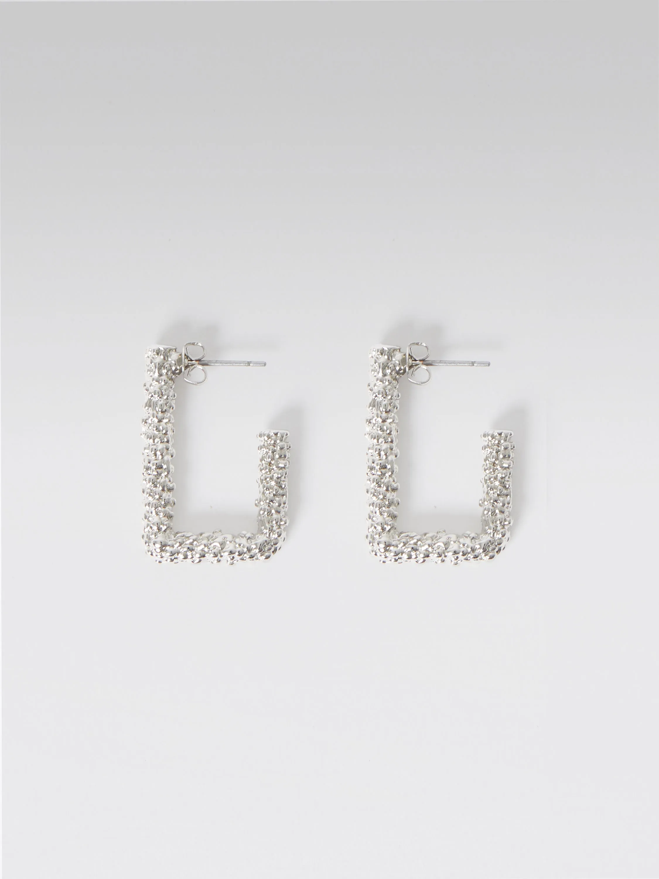 Scrunch Metal Rectangular Hoop Earrings