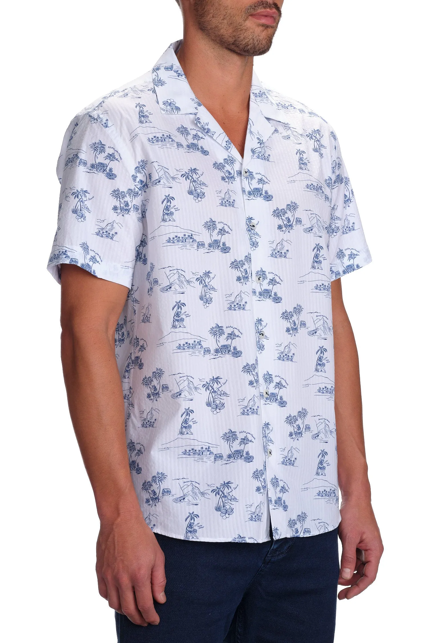 Seersucker Floral Short Sleeve Shirt