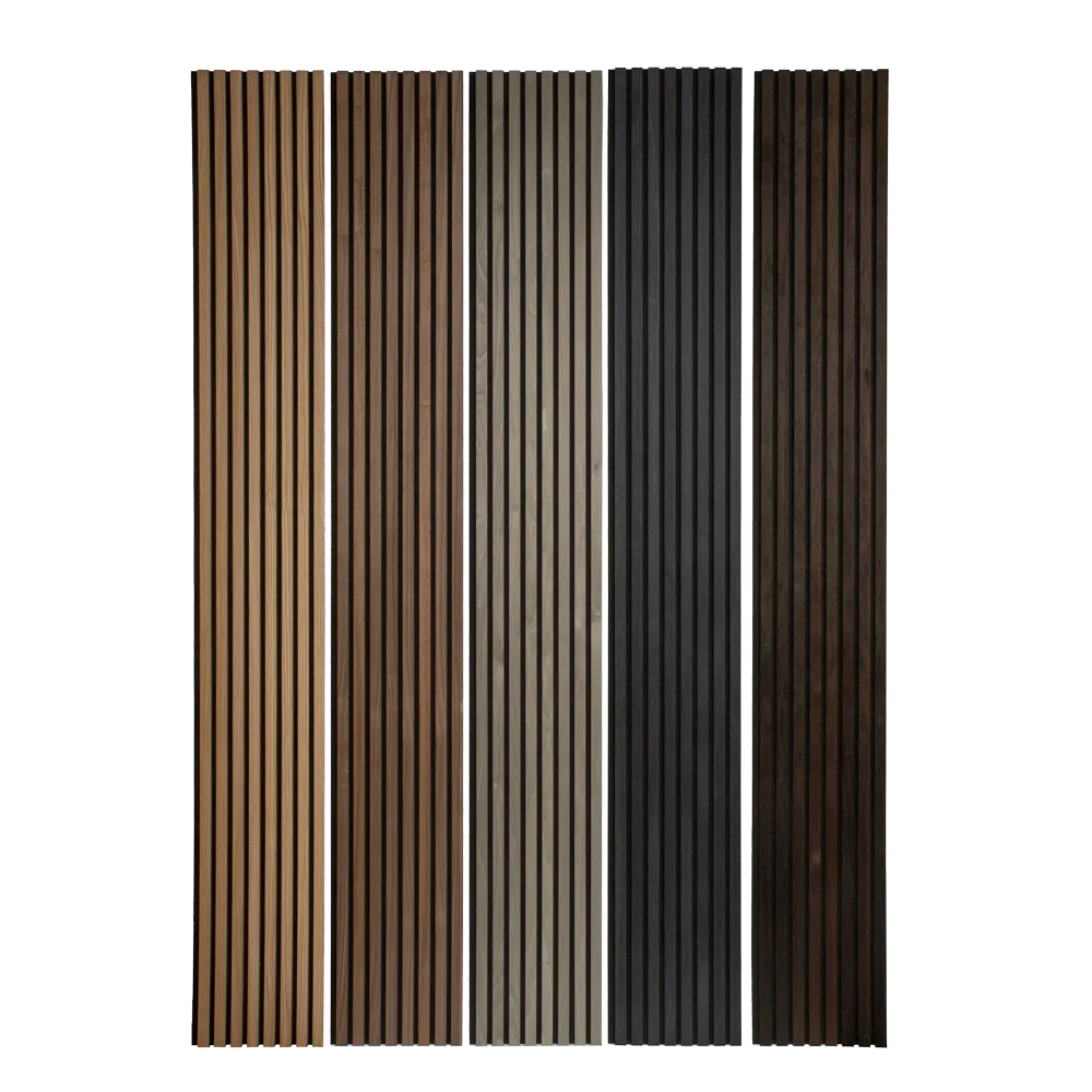 Silver Gray Oak Acoustic Panel, Varnished 1" Wide Slats - Harmony Series - Sold 2 Panels Per Carton