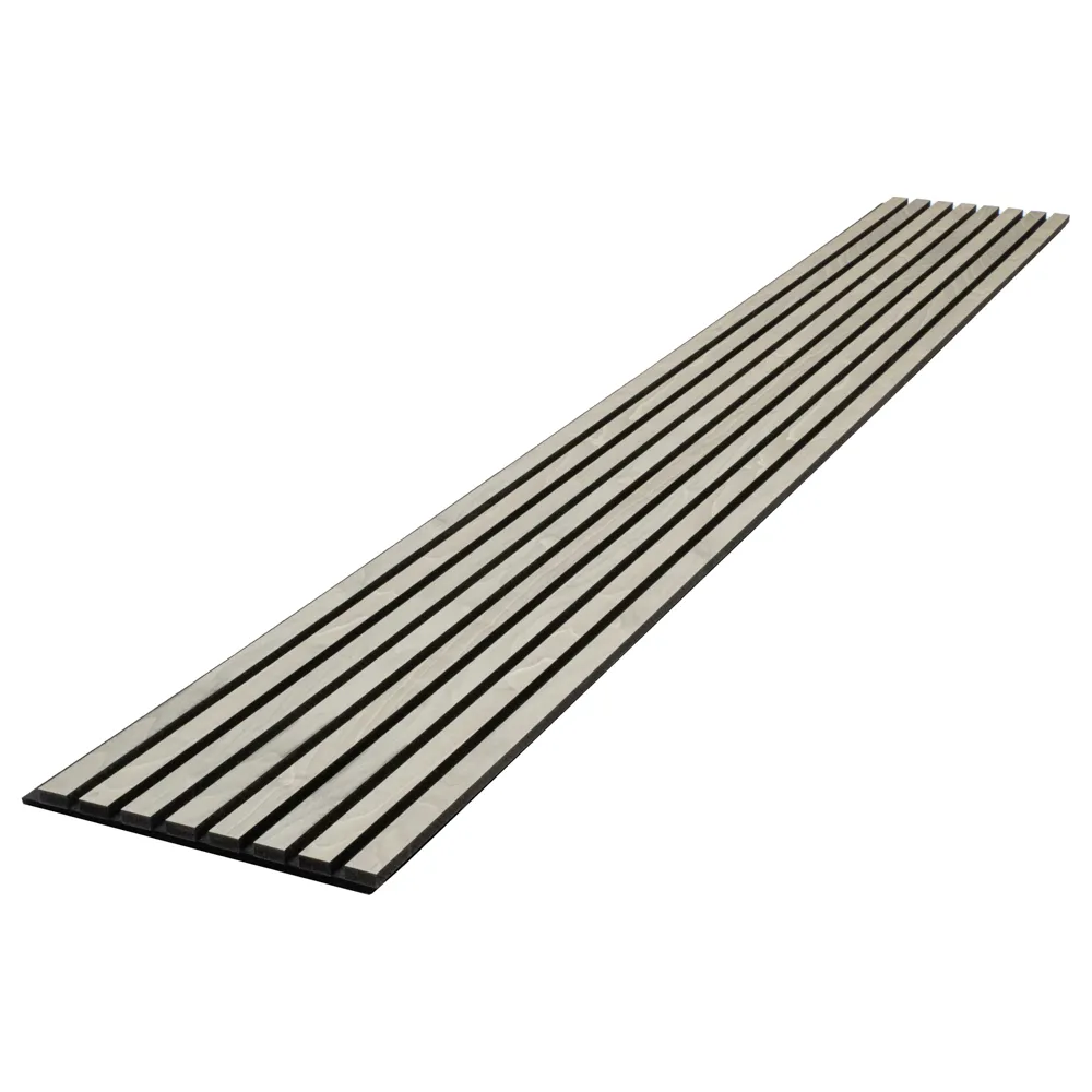 Silver Gray Oak Acoustic Panel, Varnished 1" Wide Slats - Harmony Series - Sold 2 Panels Per Carton