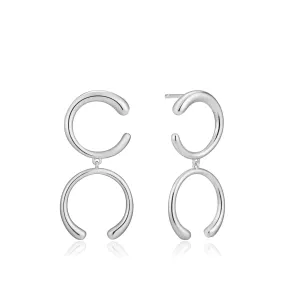 Silver Luxe Double Curve Earrings