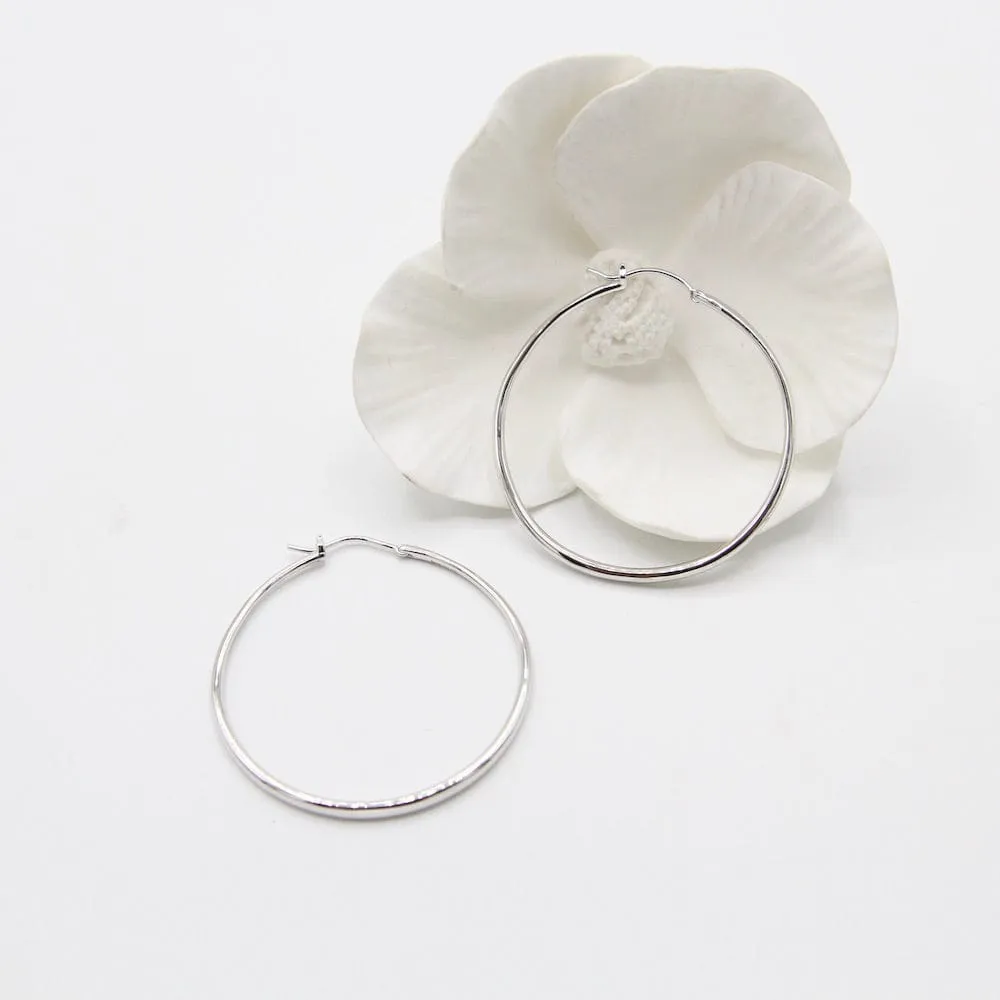 Silver Luxe Hoop Earrings