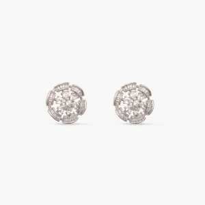 Simple Floral CZ Stud Earrings