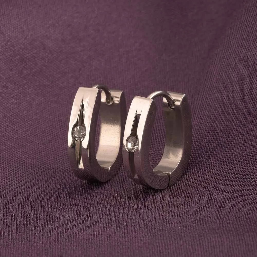 Sparkling Silver Hoop Earrings