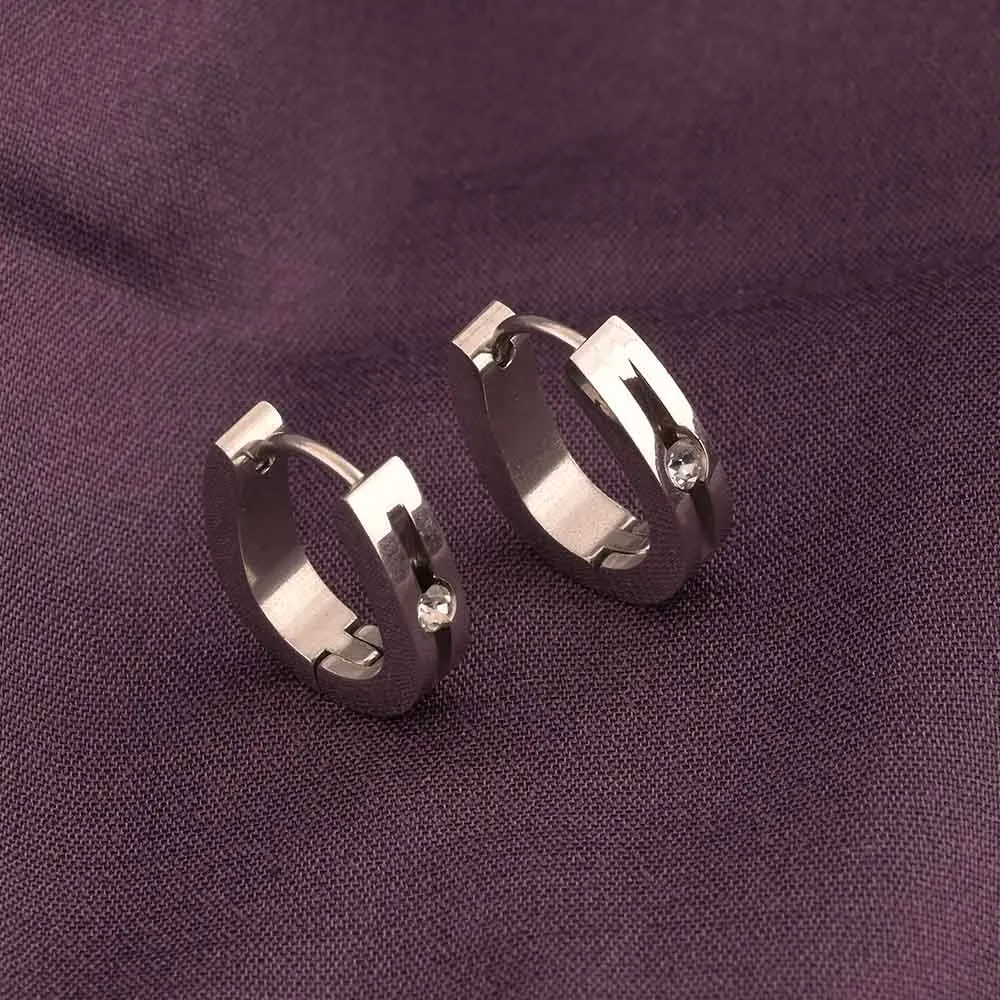 Sparkling Silver Hoop Earrings