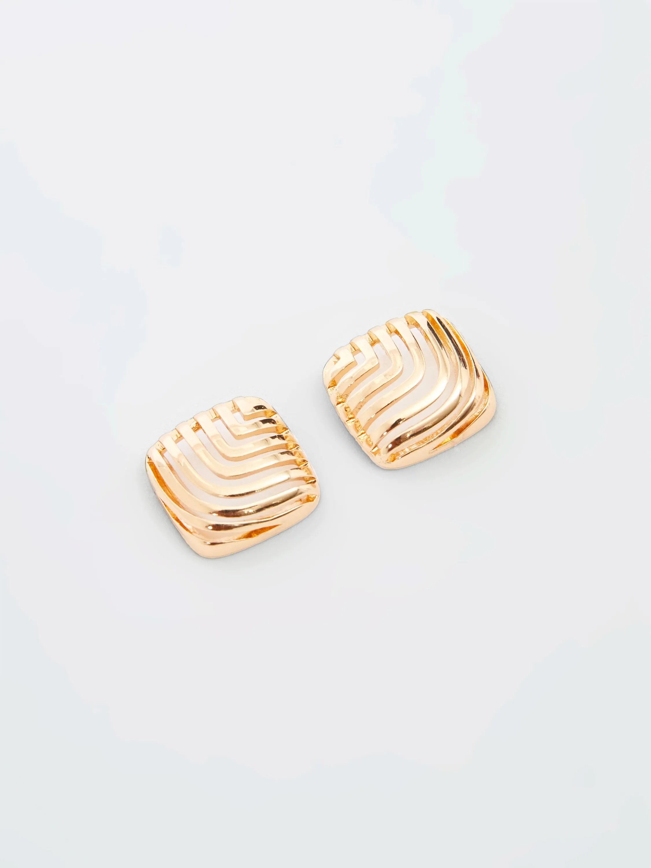 Square Design Stud Earrings