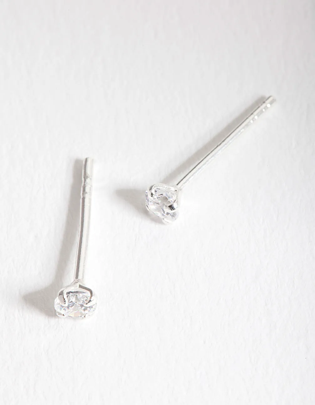 Sterling Silver Baby Carat Cubic Zirconia Stud Earrings