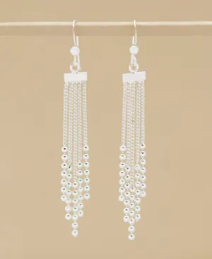 Sterling Silver Beaded Chandelier Earrings