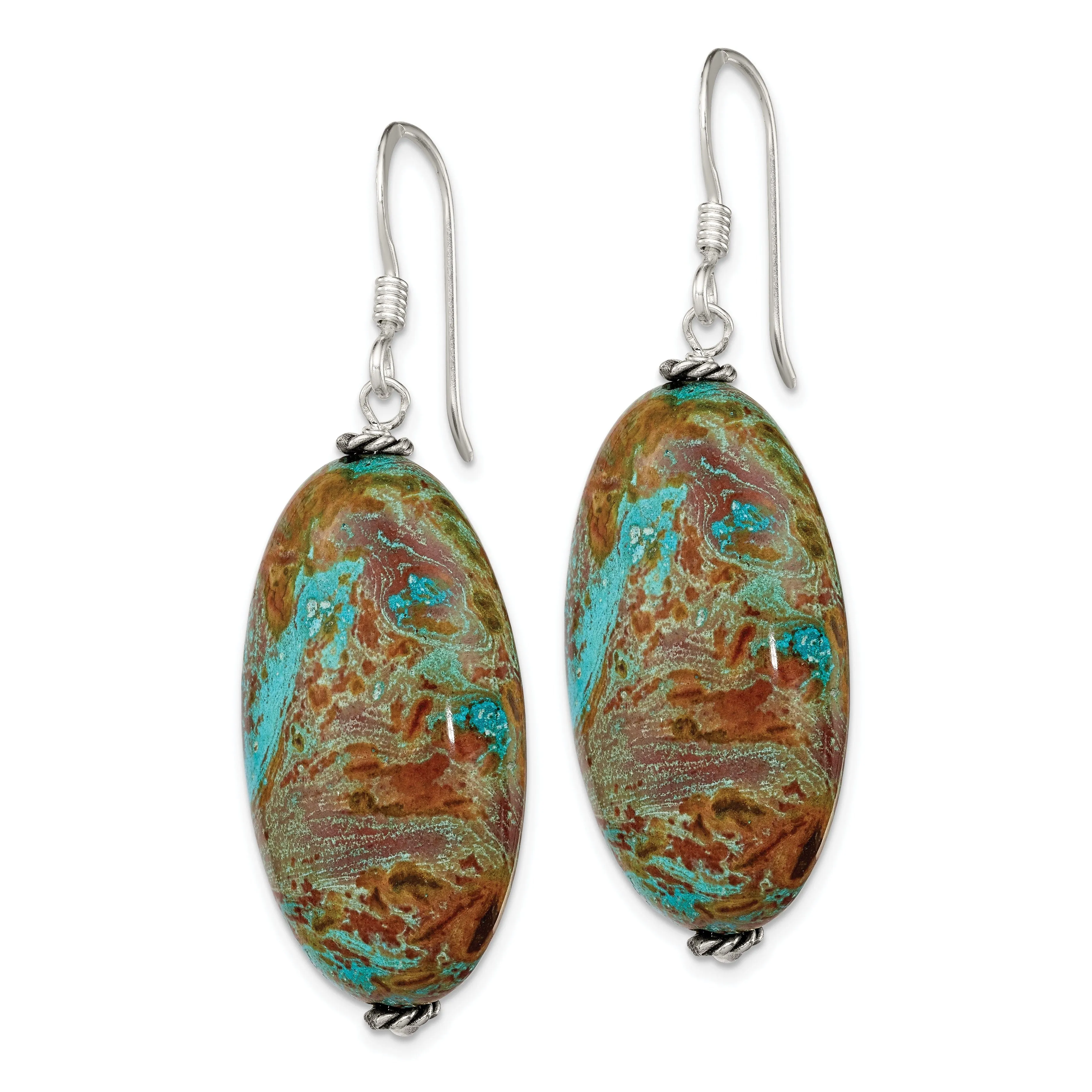 Sterling Silver Blue Jasper Drop Earrings