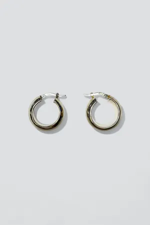 Sterling Silver Wide Curve Hoop Earrings