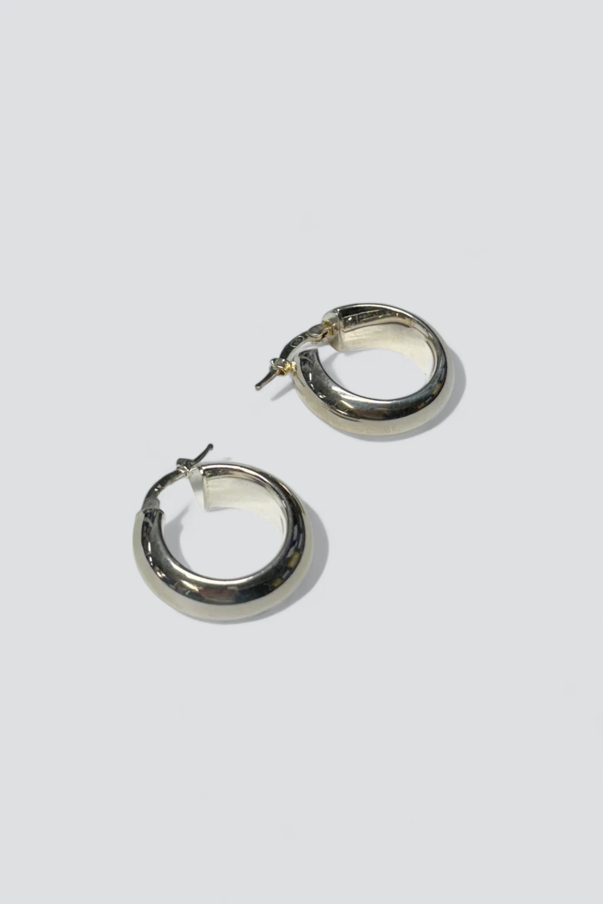 Sterling Silver Wide Curve Hoop Earrings