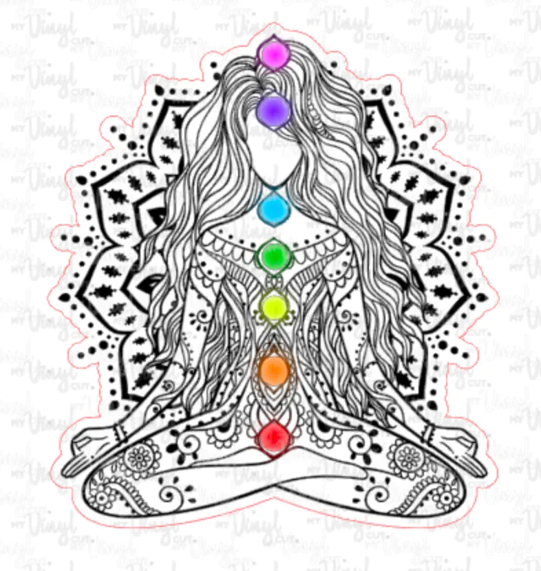 Sticker | 6J | Mandala | Waterproof Vinyl Sticker | White | Clear | Permanent | Removable | Window Cling | Glitter | Holographic