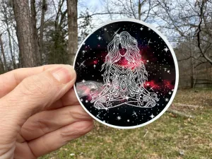 Sticker | 6O | Mandala | Waterproof Vinyl Sticker | White | Clear | Permanent | Removable | Window Cling | Glitter | Holographic