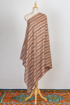 Striped Grace Hand-Embroidered Tilla & Sozni Merino Wool Shawl