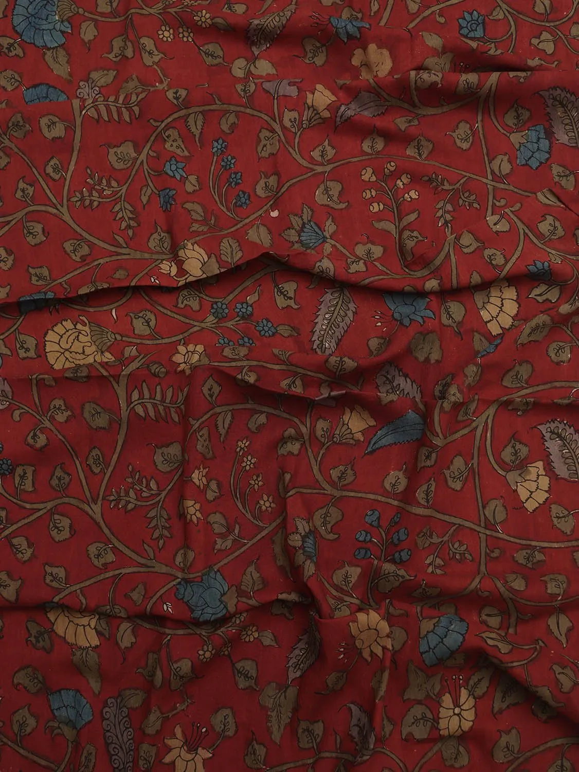 Stunning Red Pen Kalamkari Pure Silk Dupatta for Elegant Style