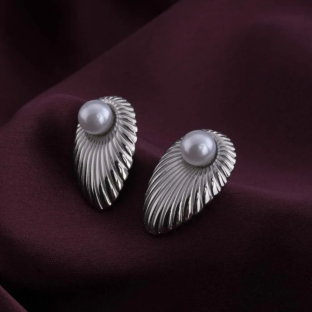 Sunburst Pearl Stud Earrings