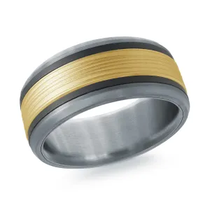 Tantalum with Carbon Fiber and 14K Yellow Gold Ring from the Tantalum Collection by Malo - MRDTC-002-9BY