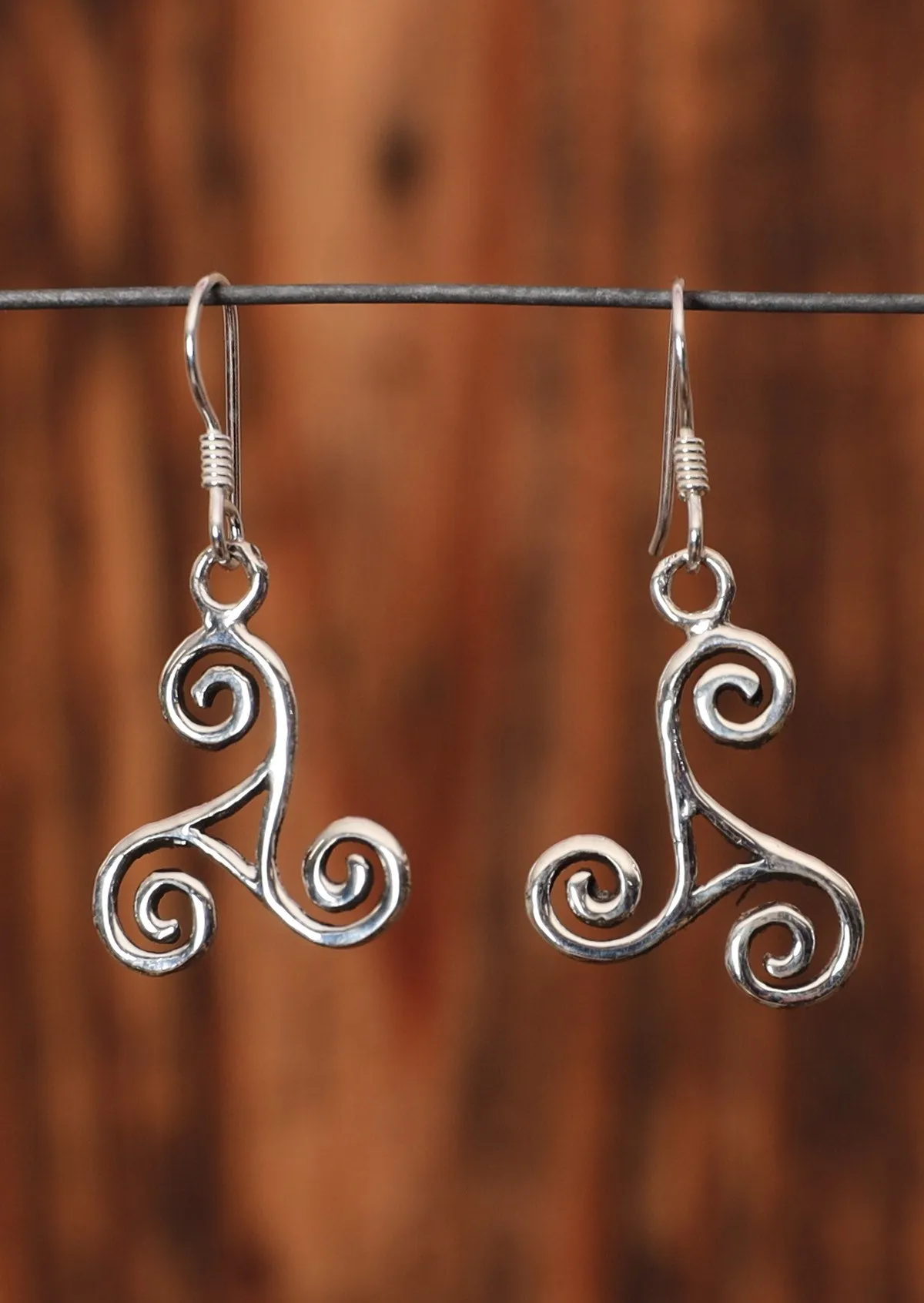 Triskele Sleek Silver Earrings