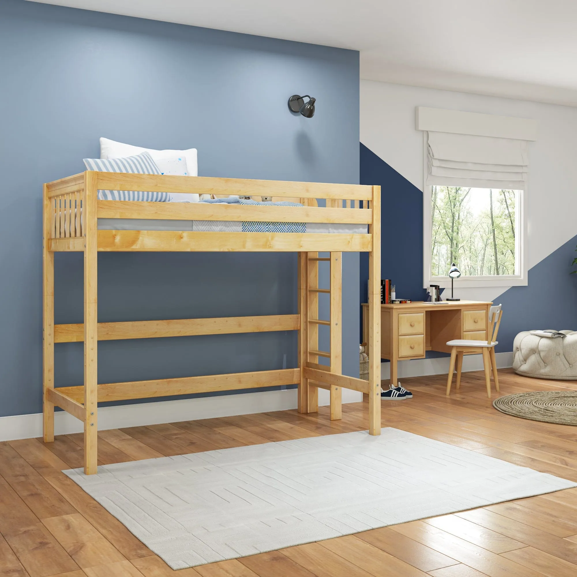 Twin XL High Loft Bed with Ladder on End