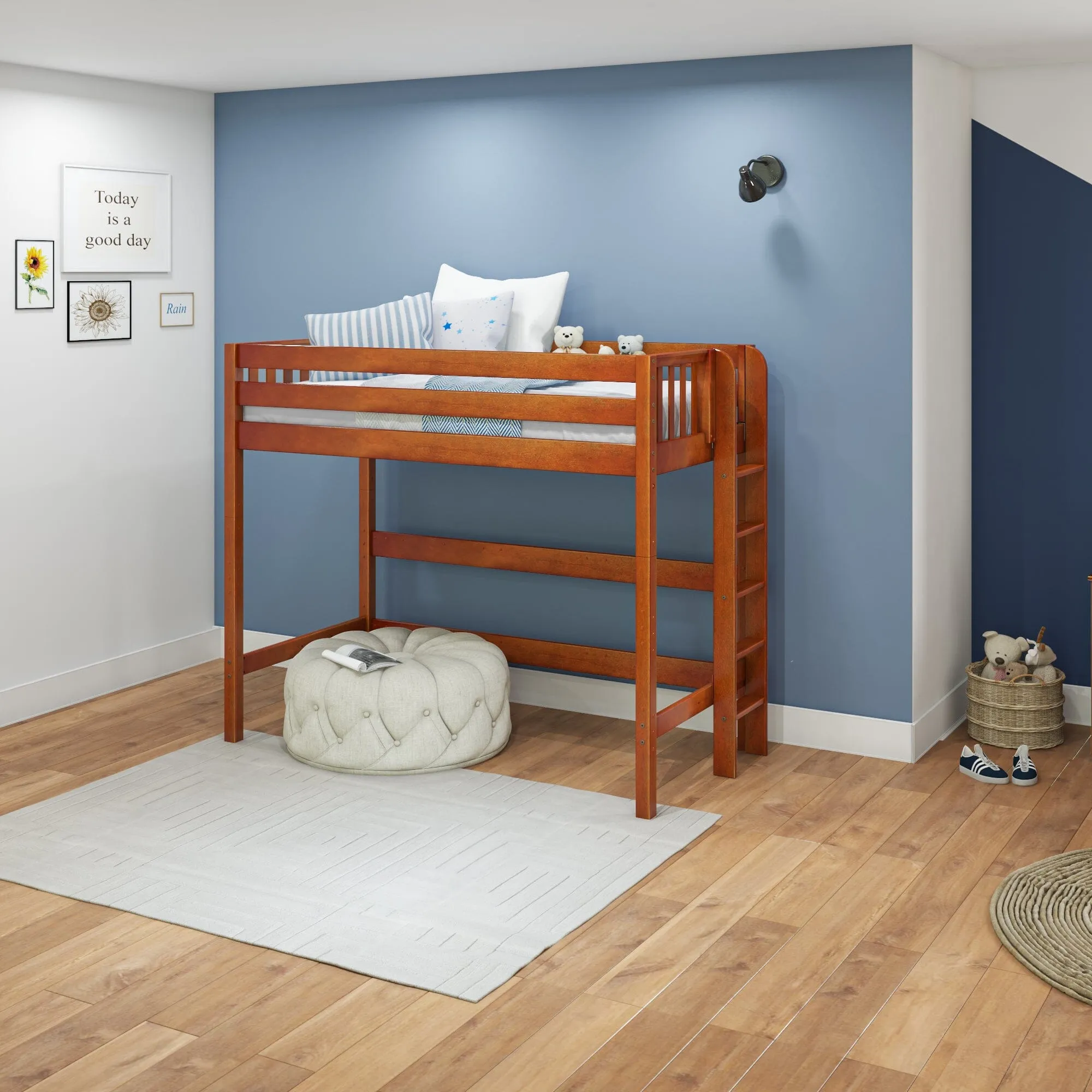 Twin XL High Loft Bed with Ladder on End