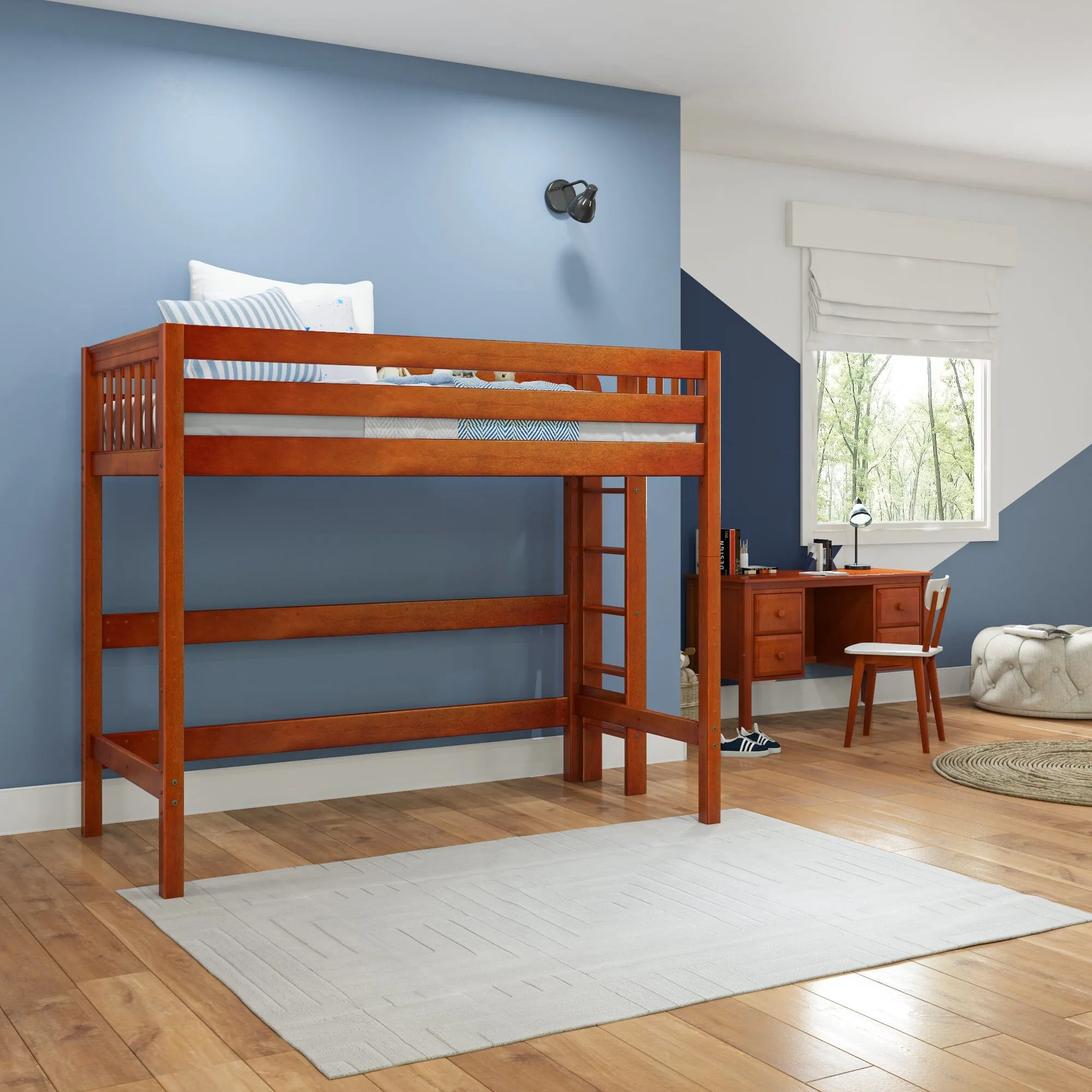 Twin XL High Loft Bed with Ladder on End