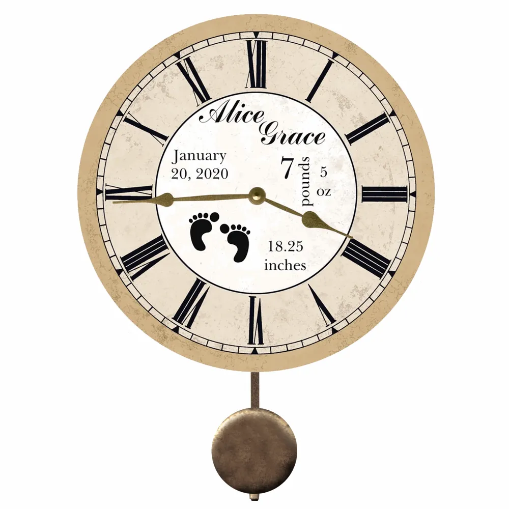 Unique Baby Announcement Clock – Custom Birth Details