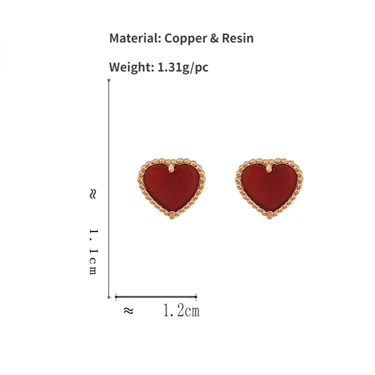 VAIGE Charming Geometric Heart Stud Earrings