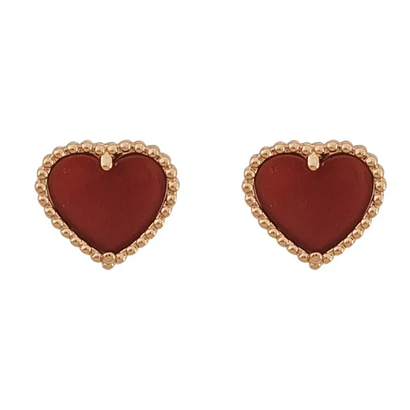 VAIGE Charming Geometric Heart Stud Earrings