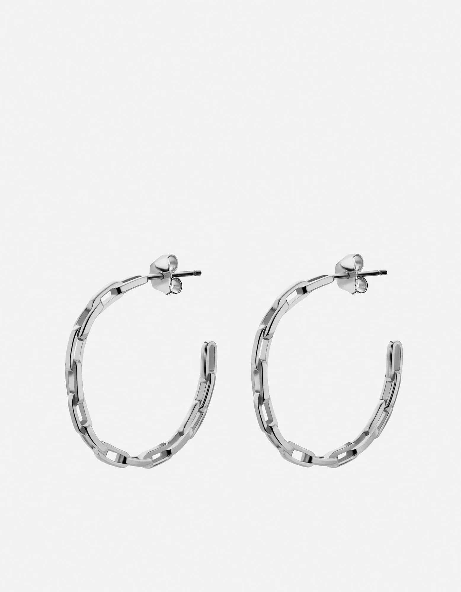 Volt Link Hoop Earrings, Sterling Silver