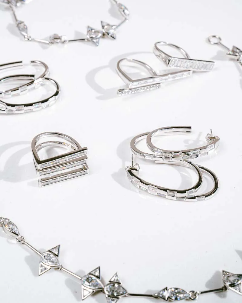 WAREE DOUBLE HOOP EARRINGS – SILVER