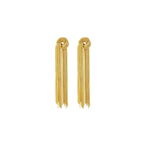 Waterfall Drop Tassel Gold Earrings