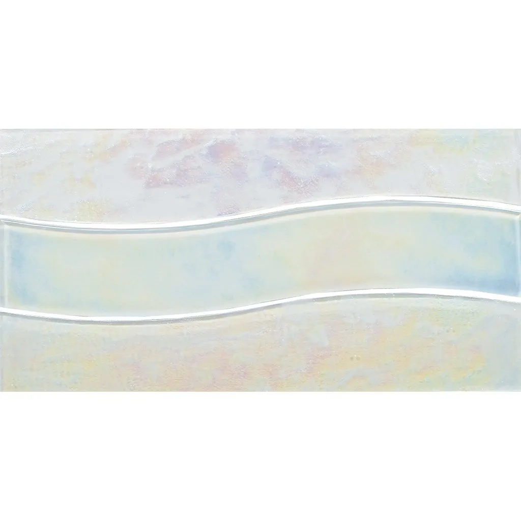 White Pool Waveglass, 6" x 12" - Glass Tile