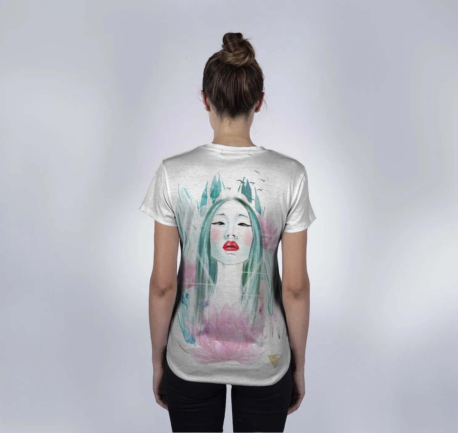 Womens Crew Tee, Girls with Lillies