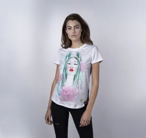 Womens Crew Tee, Girls with Lillies